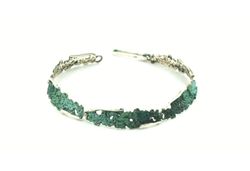 Pulsera Plata Arior Intenzza Verde Esmeralda 6 Eslabones 3cm 1150698LU