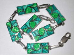 Pulsera Plata Arior PalmeraQ Verde 1150253EPU