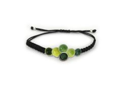 Pulsera Plata Arior Singular Verde Macramé 1150730EPU
