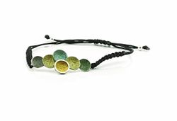 Pulsera Plata Arior Singular Verde Macramé 1150730XPU