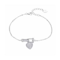 Pulsera Plata B20054 Colgante Corazon Circonitas
