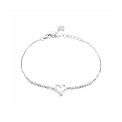 Pulsera Plata B23003 Corazón Con Circonitas