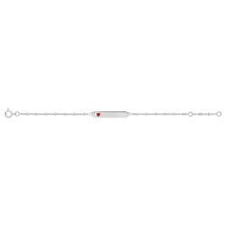 Pulsera Plata Bebé Argyor MRM (AG)334071.00 Placa Corazón Rojo