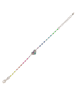 Pulsera Plata Bebé PEBB10 Corazón Circonitas Multicolor