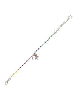 Pulsera Plata Bebé PEBB12 Unicornio Circonitas Multicolor