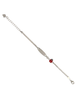Pulsera Plata Bebé PEBB20 Placa Mariquita