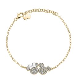 Pulsera Plata Bicolor Dorada AG0124B Mickey & Minnie Mouse Circonitas
