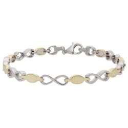 Pulsera Liska Plata Bicolor Dorada LPZ163BR-B Eslabones Circonitas