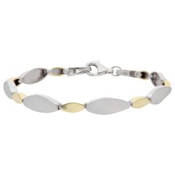 Pulsera Liska Plata Bicolor Dorada LPZ166BR-B Eslabones Circonitas