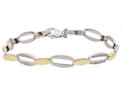 Pulsera Liska Plata Bicolor Dorada LPZ167BR-B Eslabones Circonitas