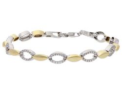 Pulsera Liska Plata Bicolor Dorada LPZ168BR-B Eslabones Circonitas