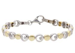 Pulsera Liska Plata Bicolor Dorada LPZ170BR-B Eslabones Circonitas