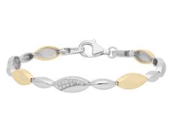 Pulsera Liska Plata Bicolor Dorada LPZ196BR-B Eslabones Circonitas