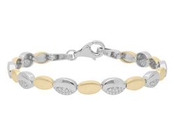 Pulsera Liska Plata Bicolor Dorada LPZ197BR-B Eslabones Circonitas