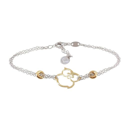 Sovrani Two-Tone Gold Silver Bracelet 17+3cm AVP180 Owl