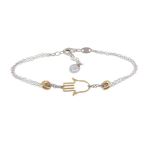 Pulsera Plata Bicolor Dorada Sovrani 17+3cm AVP182 Mano Fátima