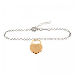 Pulsera Plata Bicolor Dorada Sovrani AVP016 Candado Corazón