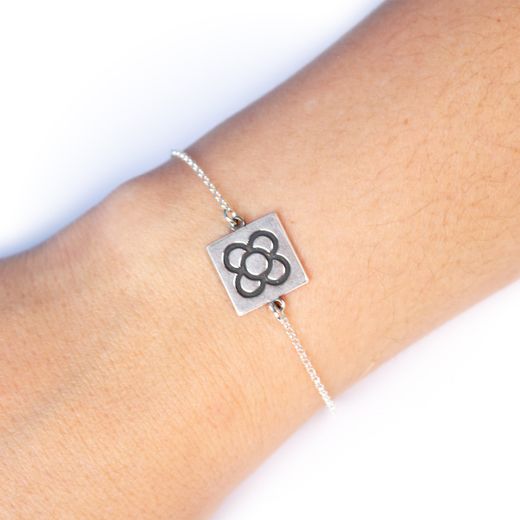Pulsera Plata Cánovas 1929 Panot Flor Barcelona CA1929-PPBC Cadena 13x13mm
