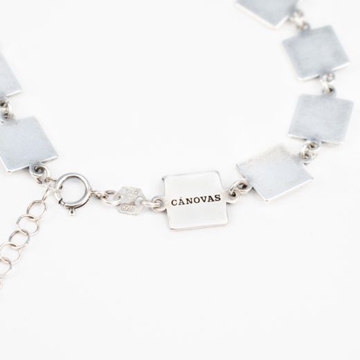 Pulsera Plata Cánovas 1929 Panot Flor Barcelona CA1929-PPBM Cuadrado 9x9mm