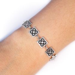 Pulsera Plata Cánovas 1929 Panot Flor Barcelona CA1929-PPBM Cuadrado 9x9mm