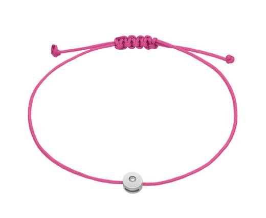 Pulsera Plata - Cordón Fucsia Marea Niña D04203/AD Diamante Laboratorio G-H VS