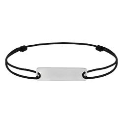 Pulsera Plata-Cordón Negro Argyor MRM (AG)333772 Placa