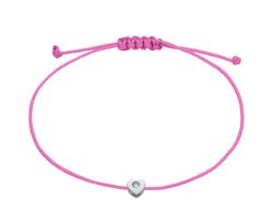 Pulsera Plata - Cordón Rosa Marea Niña D04203/AC Corazón C. Diamante Laboratorio G-H VS