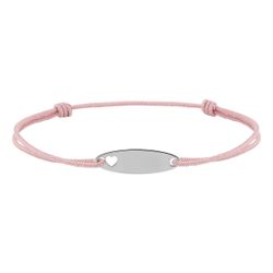 Pulsera Plata-Cordón Rosado Argyor MRM (AG)333774 Placa Corazón