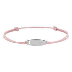 Pulsera Plata-Cordón Rosado Argyor MRM (AG)333776 Placa Cruz