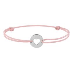 Pulsera Plata-Cordón Rosado Argyor MRM (AG)333783 Placa Corazón