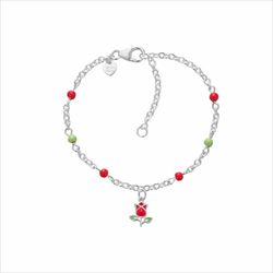 Pulsera Plata Disney 12+2cm AG0108B Rosas Esmaltadas