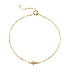 Pulsera Plata Dorada 16+2cm PU00158DO Cruz