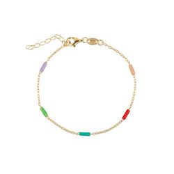 Pulsera Plata Dorada 16+3cm PUL0215DOMT Tubo Enamel