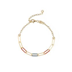 Pulsera Plata Dorada 17+3cm PUL0225DOMT Eslabón Enamel