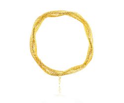 Bracelet Argent Doré 5mm PUL0192DO Ressort Élastique Tressé