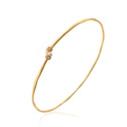 Pulsera Plata Dorada 64mm PU00150DO Rigida Perla