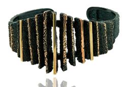 Pulsera Plata Dorada Arior Junc Negro 4020273NU