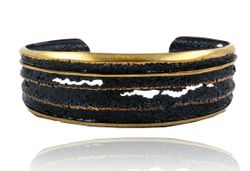 Pulsera Plata Dorada Arior Sinera Negro 4020251NU
