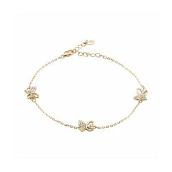 Pulsera Plata Dorada B21768GP Mariposas Circonitas