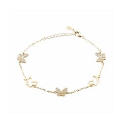 Pulsera Plata Dorada B22061GP Mariposas Circonitas
