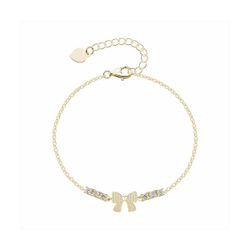 Pulsera Plata Dorada B22165GP Lazo Con Circonitas