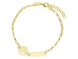 Pulsera Plata Dorada Liska LAF6387BR-D Árbol De La Vida & Placa En Brillo