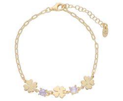 Pulsera Plata Dorada Liska LAF6572BR-D Trébol Circonitas