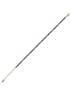 Pulsera Plata Dorada Mujer PPPG3 Circonitas Moradas