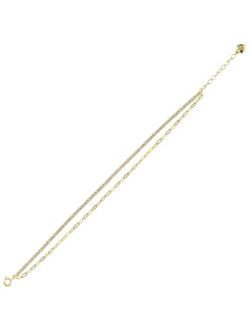 Pulsera Plata Dorada Mujer PPRL11/C Doble C. Circonitas