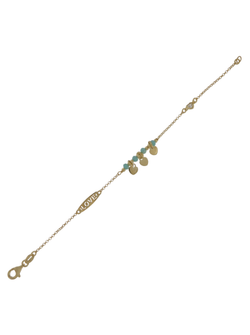 Pulsera Plata Dorada Mujer PPUL3144/TC Corazones C. Piedras Turquesas