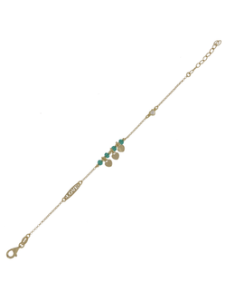 Pulsera Plata Dorada Mujer PPUL3144/VC Corazones C. Piedras Verdes
