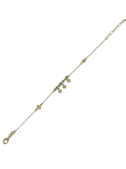 Pulsera Plata Dorada Mujer PPUL3149/TC Tréboles C. Piedras Turquesas