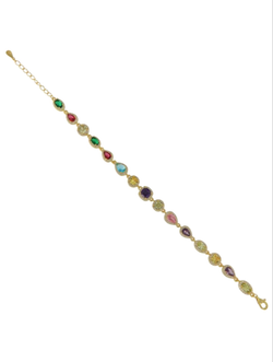 Pulsera Plata Dorada Mujer PPUL3296/C Circonitas Multicolor