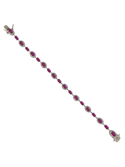 Pulsera Plata Dorada Mujer PPUL3300/R Circonitas Rojas